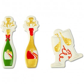 Напечатана форма за шоколад с трансфер "Шампанско и чаши"